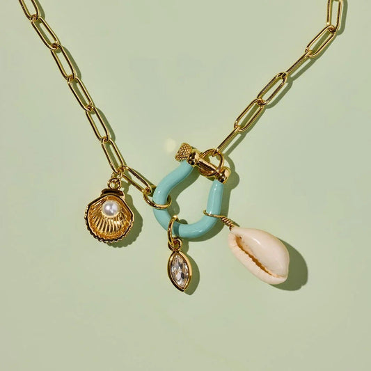 U-shaped horseshoe shell necklace jltn1526