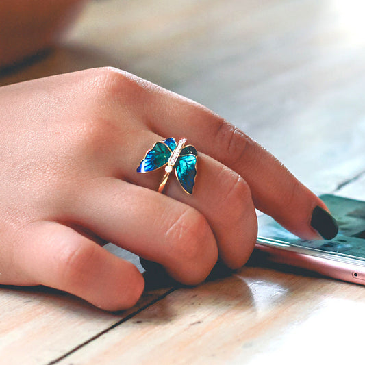 Western Funky Butterfly Style Gold Rings JLTR0380