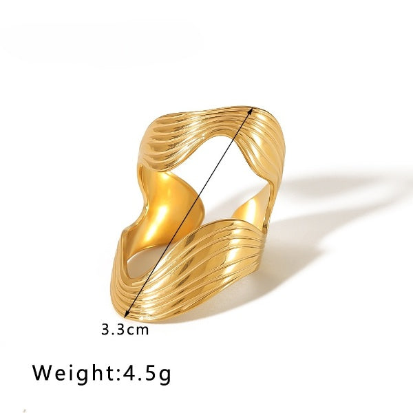 Abstract Hollow Styled Gold-tone Ring JLTR0441